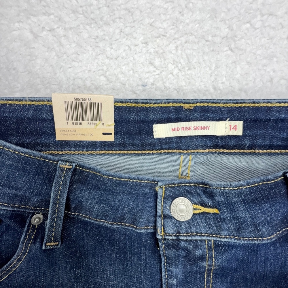 Levis Classic Mid-Rise Skinny Jeans Women 14 Medium W32 L32 Blue Denim 585750166 - Picture 8 of 9